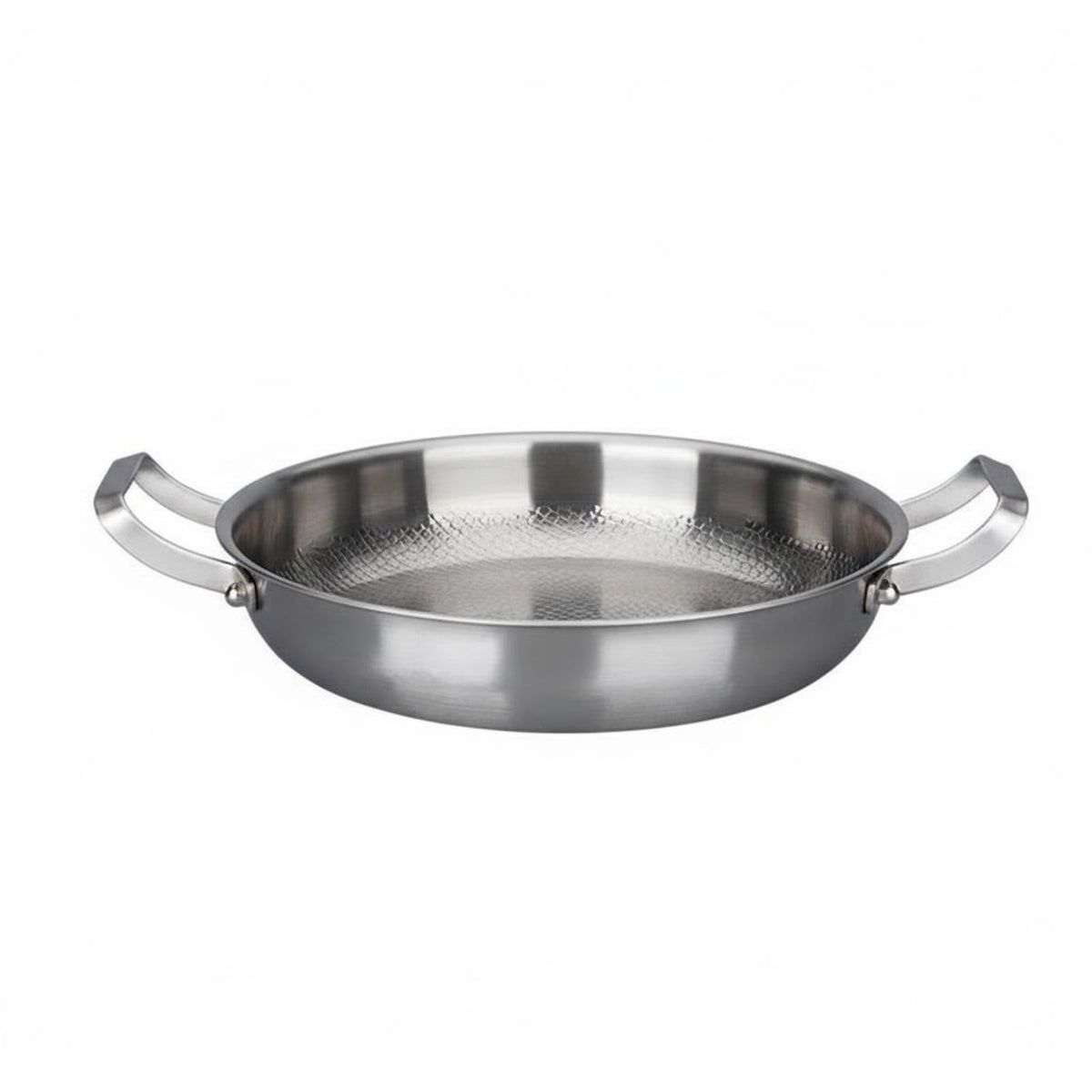 Hammered Titanium Pan Long-Lasting Double Handle Skillet Easy to Clean