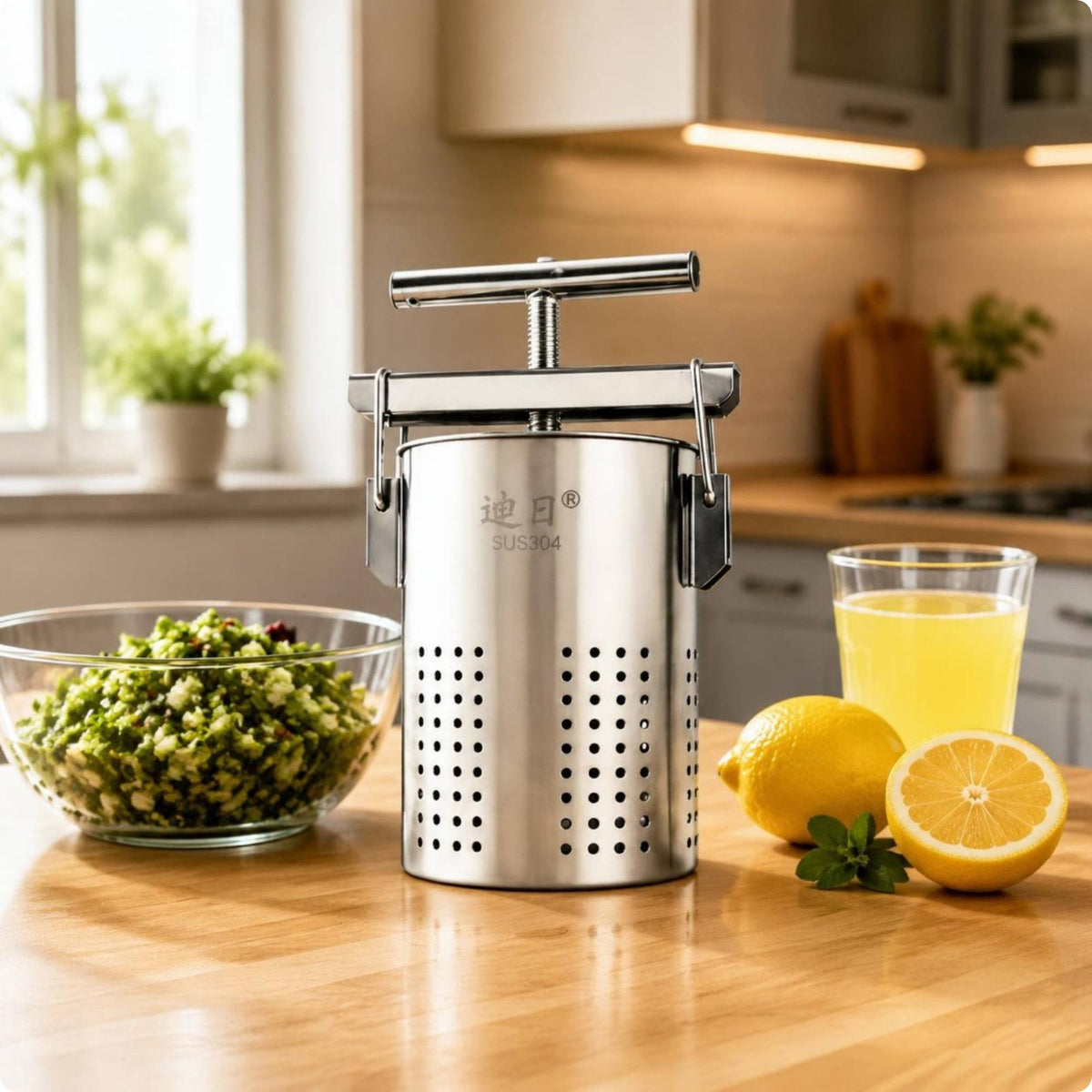 1.5 L Vegetable Stuffing Press Fine Mesh Stainless Steel Food Strainer Press