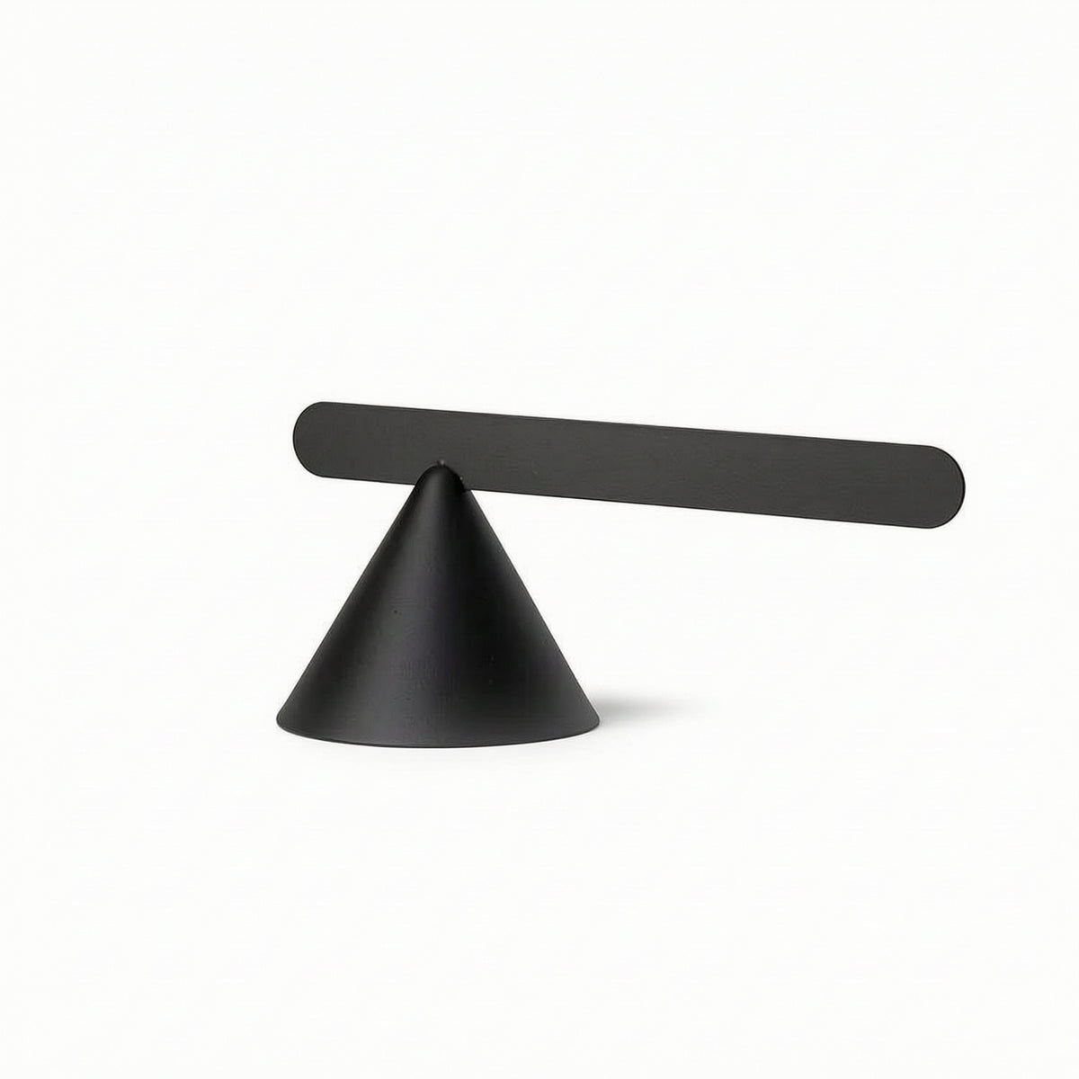 Geometric Sculpture Matte Black Sculpture with Cone Base Minimalist Art Piece for Clean-Lines Lovers, Interior Designers, Display Shelf, Office