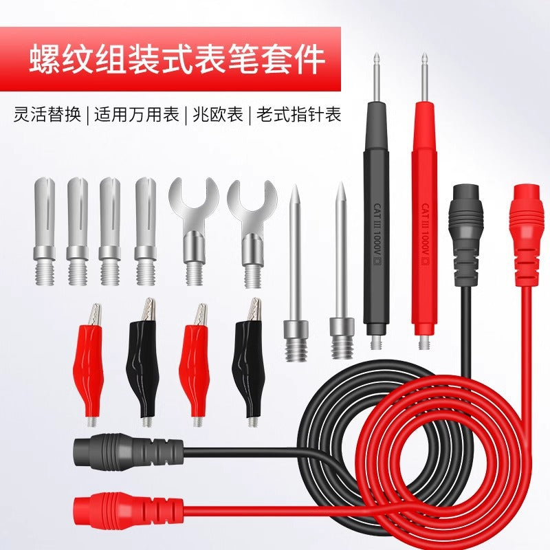 Detachable 20A/1000V Multimeter Test Lead Set with Threaded Assembly, High-Quality Probes, Solder-Free