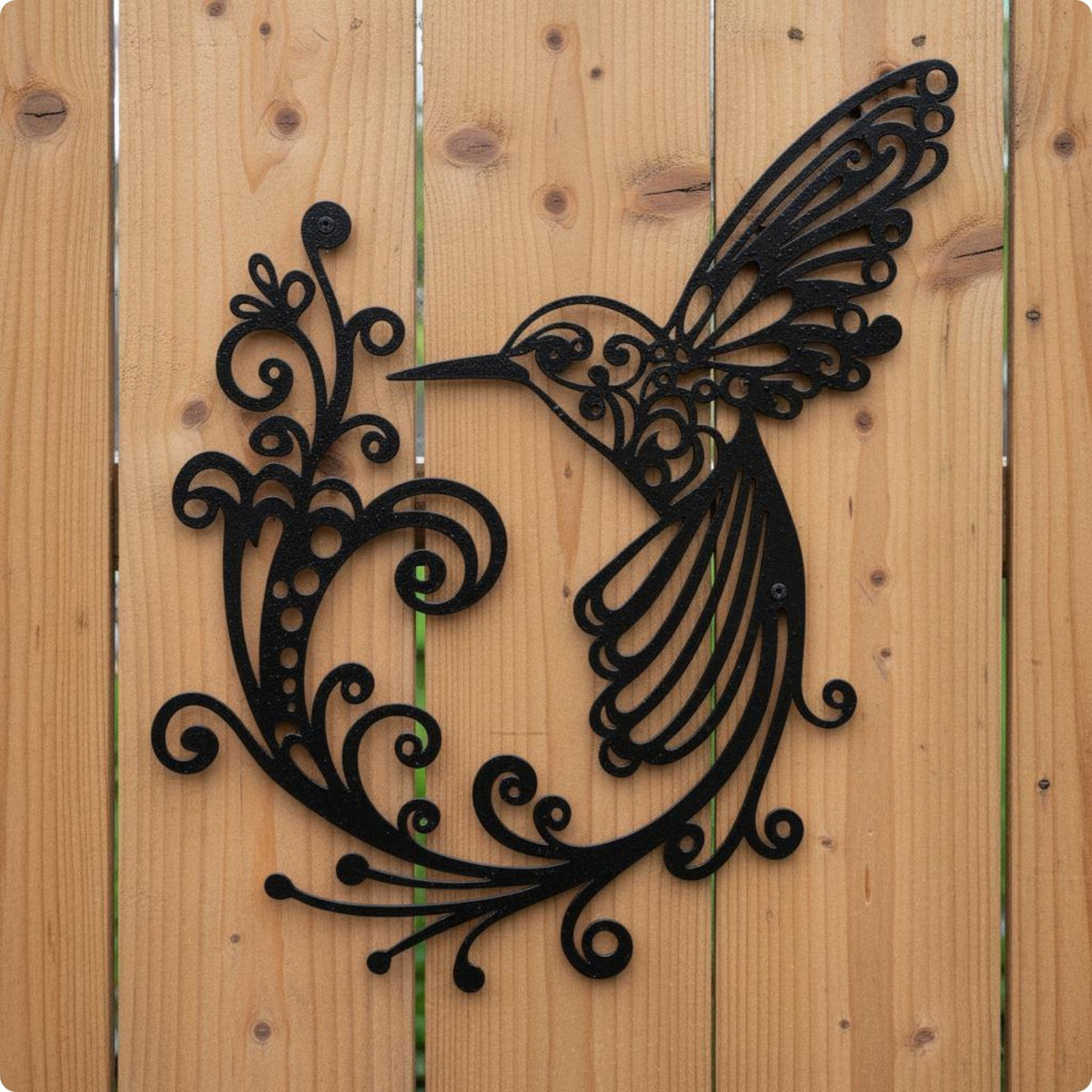 Hummingbird Silhouette Decor Rust Resistant Avian Silhouette Wall House Embellishments Decoration for Yard