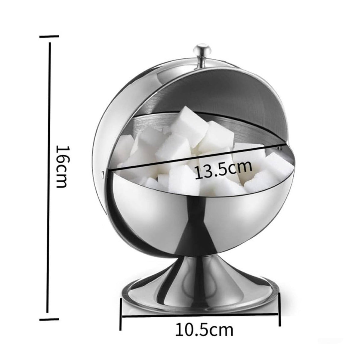 Round Flip Lid Sugar Bowl Multi-Use Table Storage Food Grade for Kitchen Counter