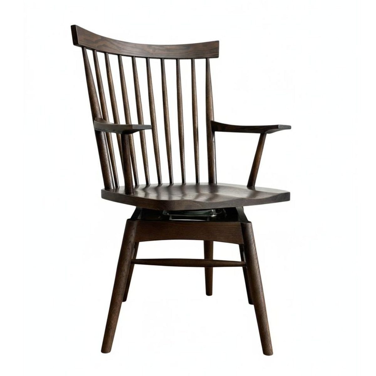 Curvedspine Support Wooden Armchair Full Wood Construction Dining Chair Integrated Armrests Ergonomic Comfort for Living Room