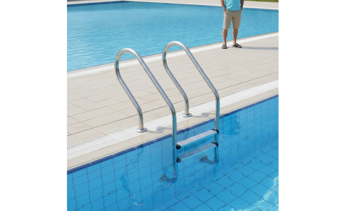 Stainless Steel Pool Ladder Anti-Slip 2-Step Pool Ladder Rust Resistant for Swimmers