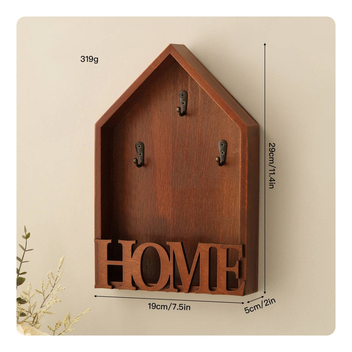 Wooden Key Cabinet Minimalist Design Entryway Key Shelf Easy Installation