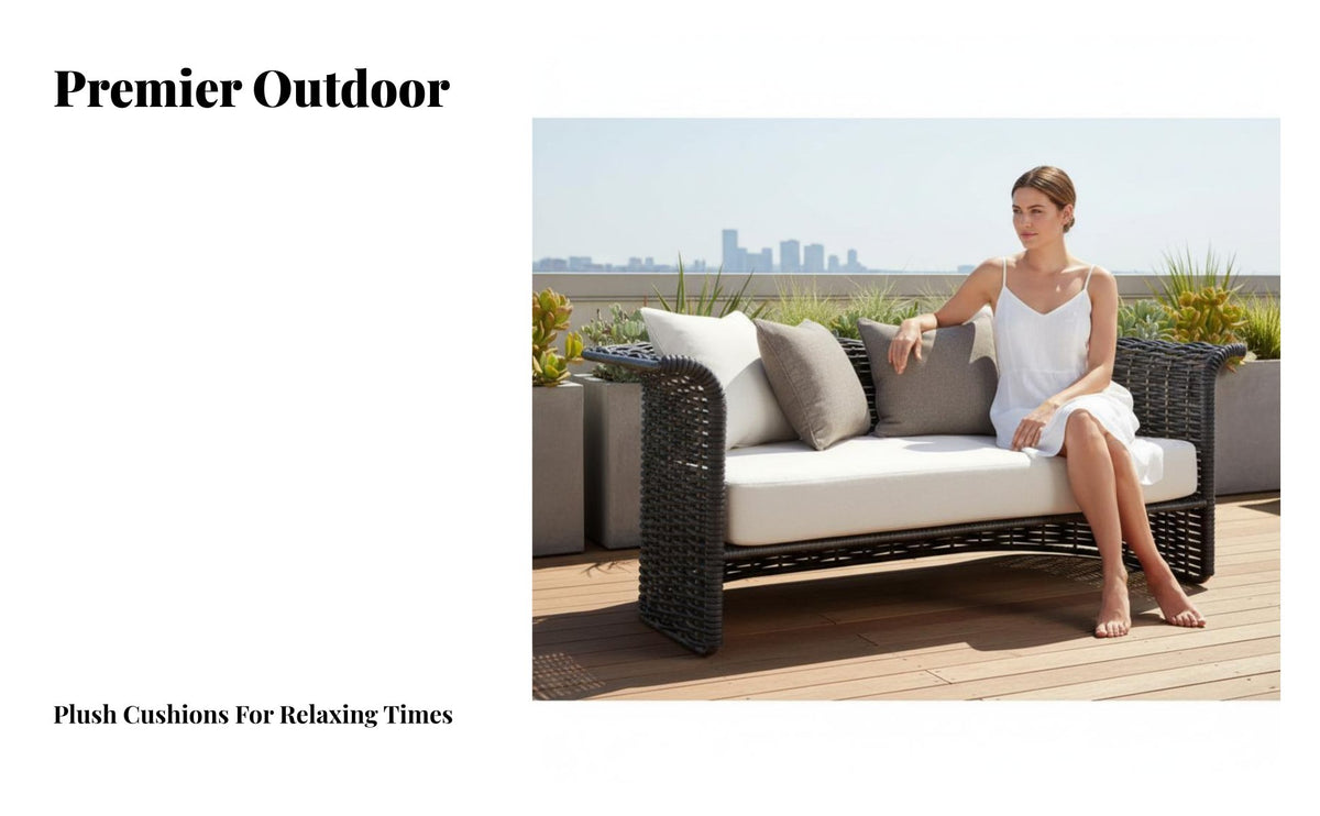 4 Pieces Woven Design 4-Piece Wicker Sofa and Table Set Weather-Resistant 4-Piece Wickerdesign Conversation Set thickly padded pads Outdoor Furniture safety glass tabletop for Hotel Managers, homeowners, Families, Garden, Balcony, rearyard, Porch