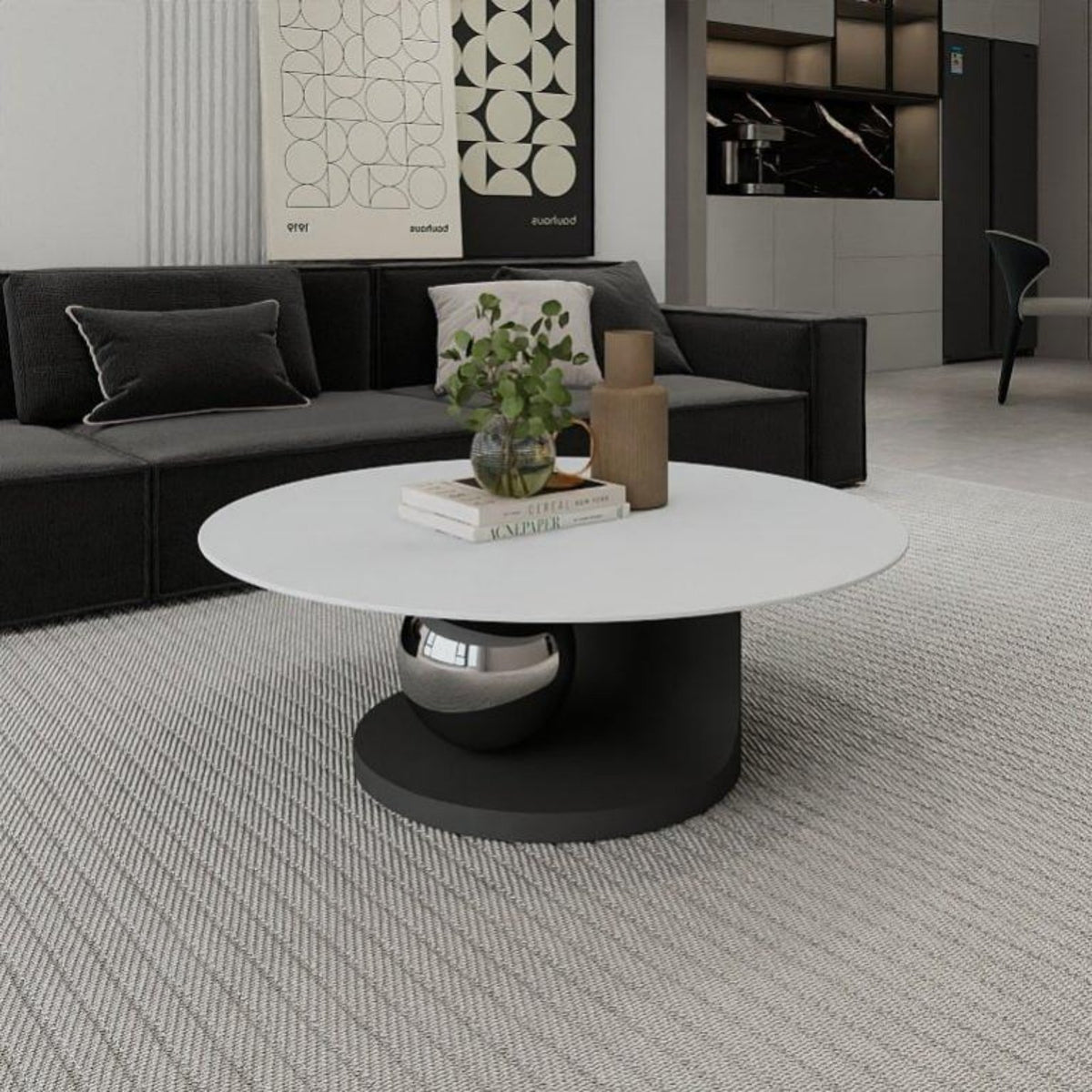 2 Pieces Minimalist design Nesting Coffee Table Set Light Luxury Round Nesting Table Set Modern Aesthetic Living Room Furnishing Stsingle Pattern Top for Apartment Dwellers, Homeowners, Students, Small Spaces, Lounge Area, Bedroom, Balcony