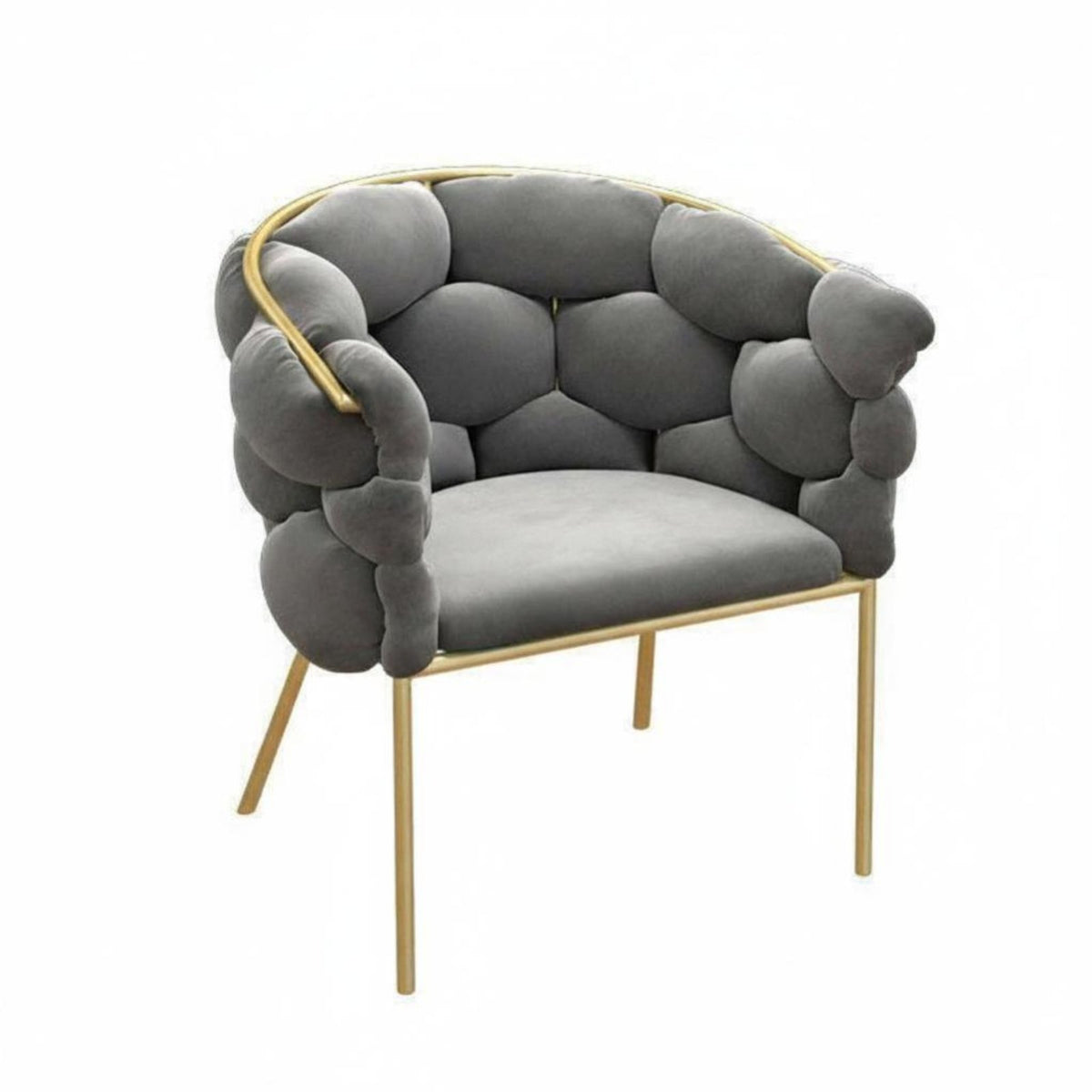 Woven Puff Armchair Nordic Aesthetic Vanity Stool Comfortable Backrest