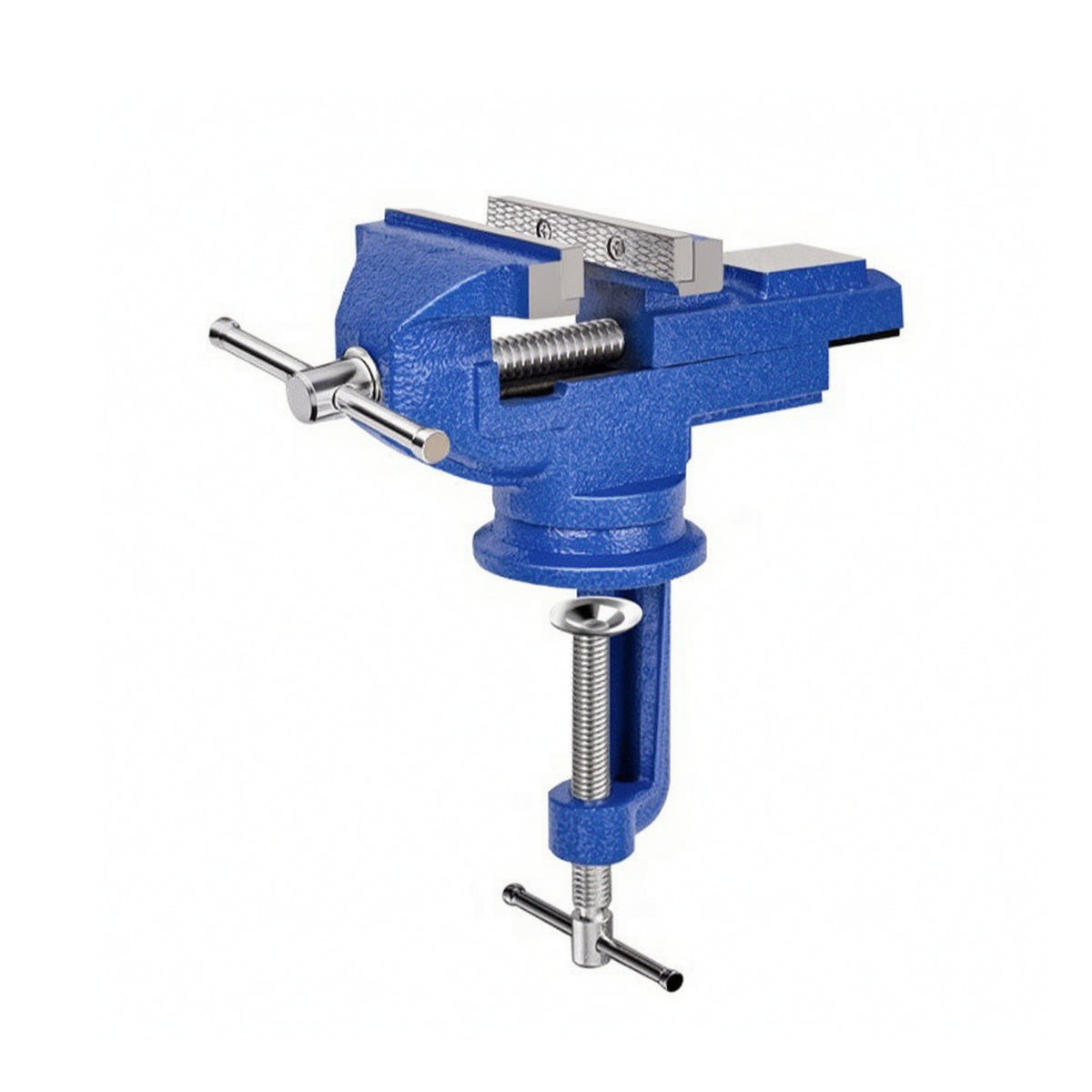 Adjustable Bench Vise with Swivel Base General-Purpose Bench Vise Cast Steel Tool Compact for Hobbyists, Woodworkers, Hobby Desk, Home Garage, Workshop