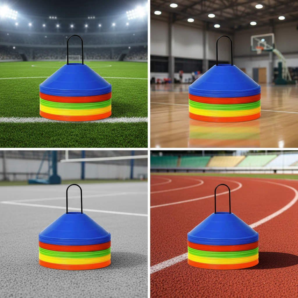 Soccer Training Marker Cones, Thickened Disc Cones with Holes, Obstacle Markers