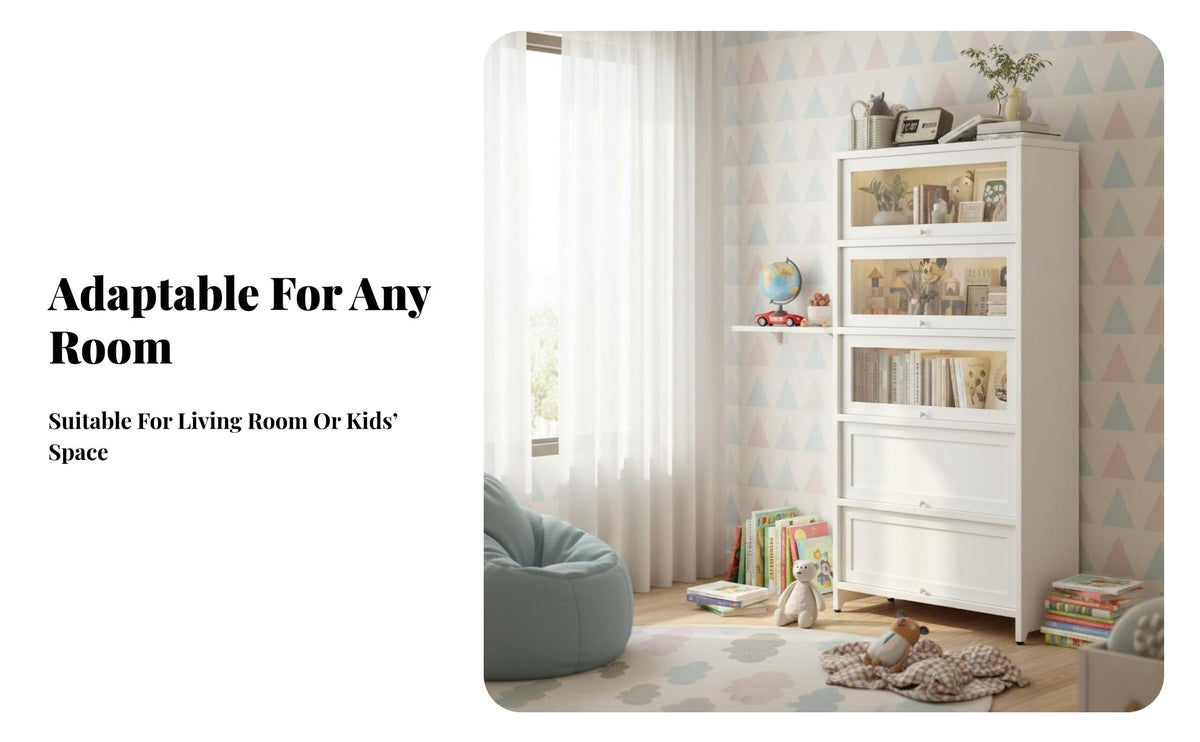 particle-resistantResistant Glass-Fronted Steel Cabinet Adjustable Shelves Metal and Glass Cabinet Minimalist Design storage cabinet sturdyDuty Construction for Book Lovers, Homeowners, Office Workers, Living Room, Bedroom
