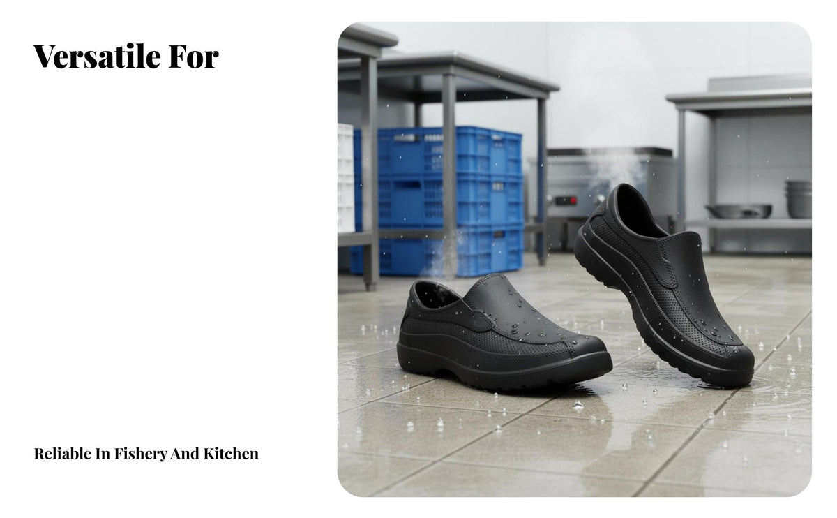 EVA Non-Slip Boots Harsh-Substance-Resistant-Resistant High-Top Waterproof Boots Kitchen Water Shoes for Food Processing Workers, Rainy Days, Farms