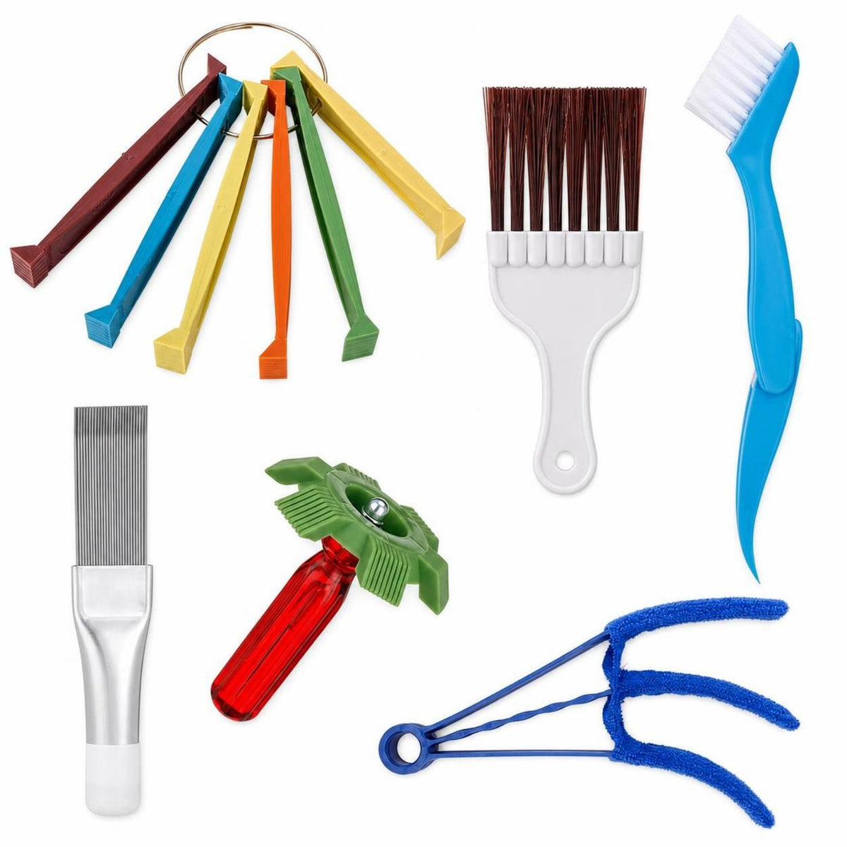 6 Pieces Custom Air Conditioner Cleaning Kit Efficient Air Conditioning Cleaning Tool Versatile Fin Comb Reusable for Homeowners
