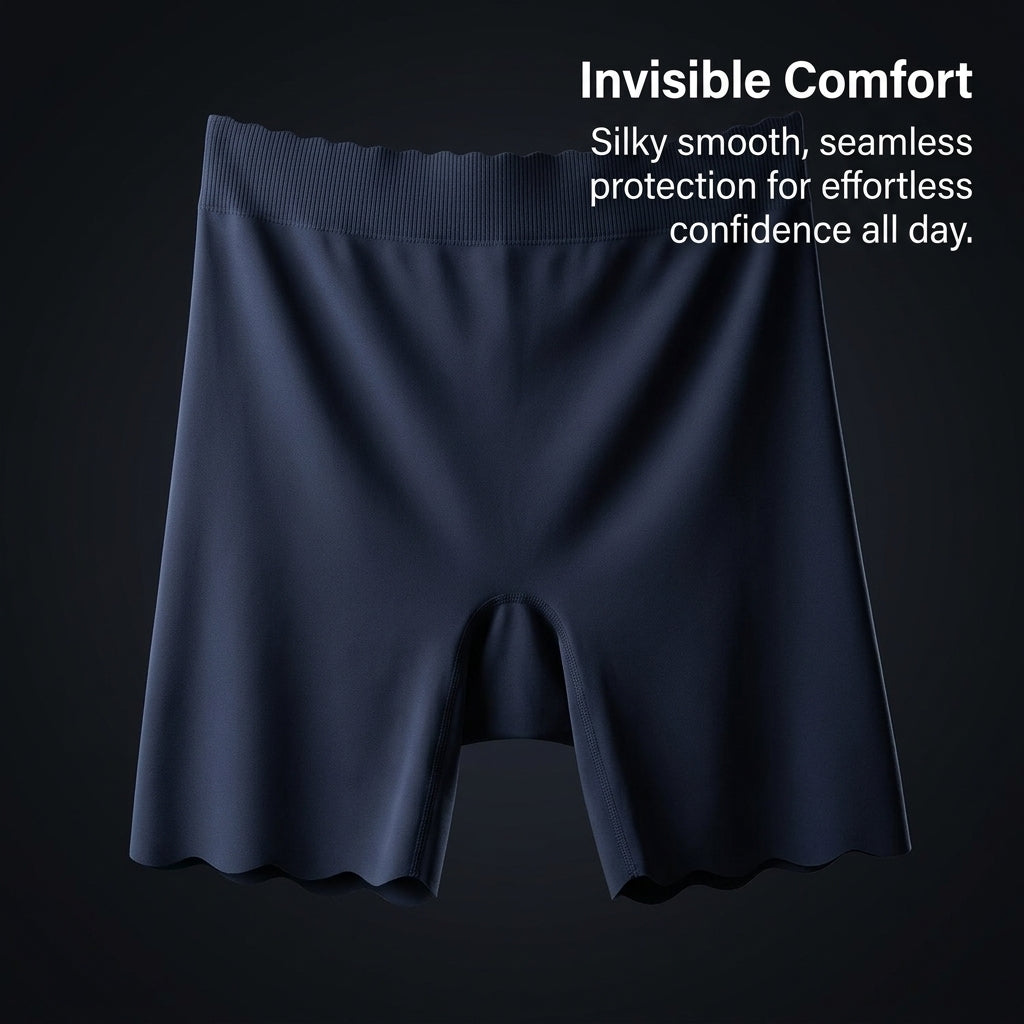 Women's Boxers Underwear with Invisible Seamless Design for Under Dress and Skirt, Anti Chafing Shorts with Lightweight Material, Modesty