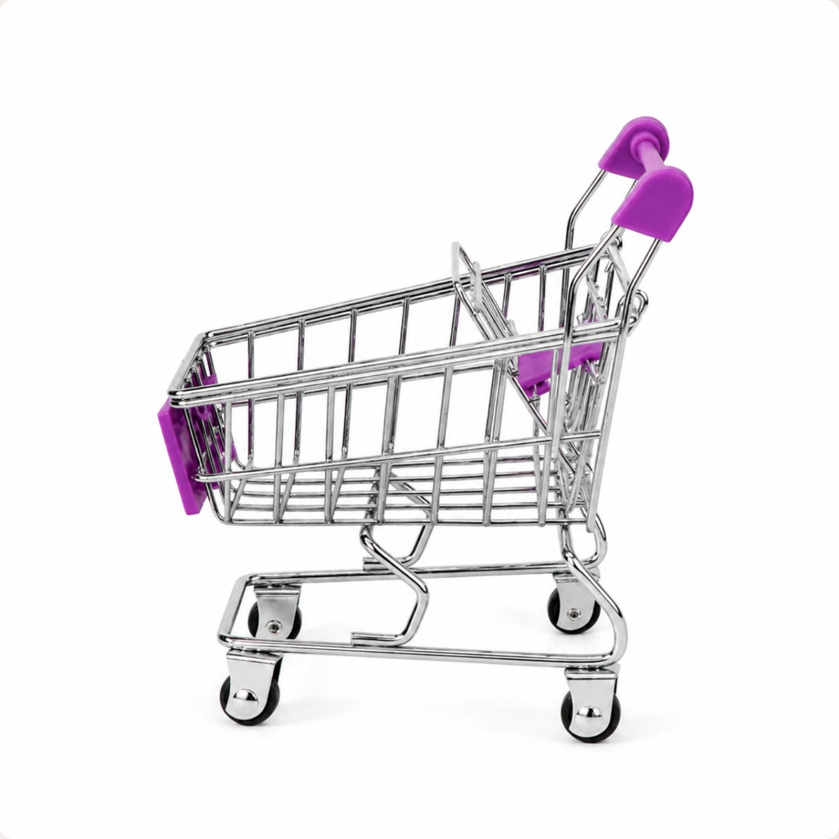 Mini Metal Shopping Cart Compact Mini Shopping Cart Realistic for Desk