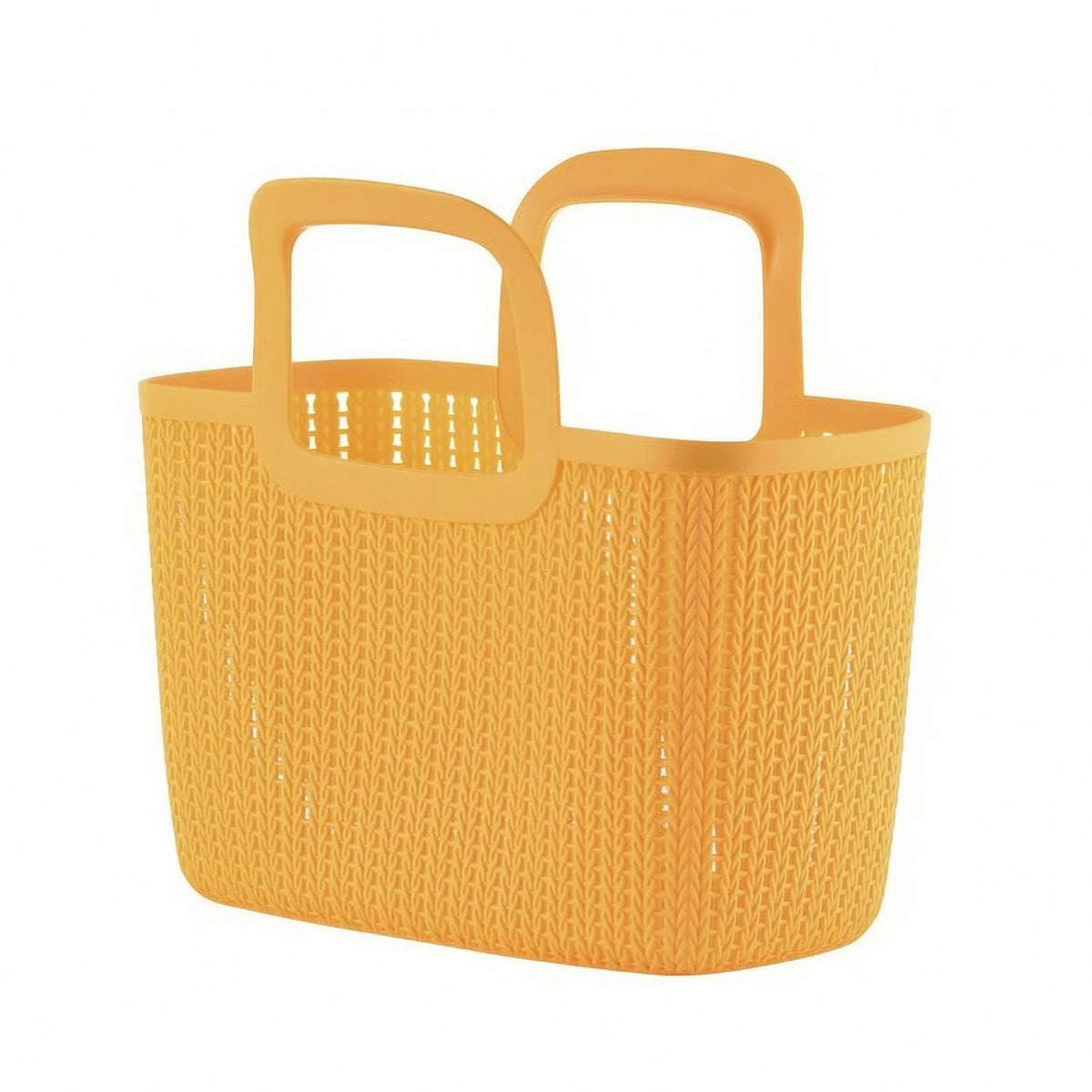 Rectangular Woven Basket Ventilated Plastic Hand Basket Hollow Design