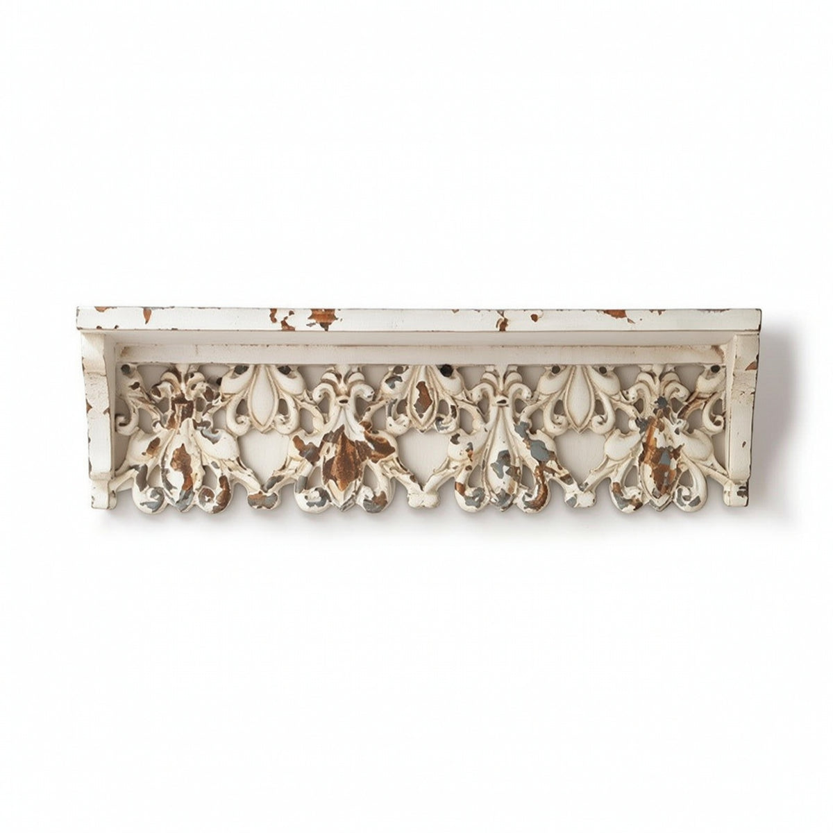 Wall Shelf with Scrollwork Vintage Carved Wall Shelf Easy to Install Display for Living Room
