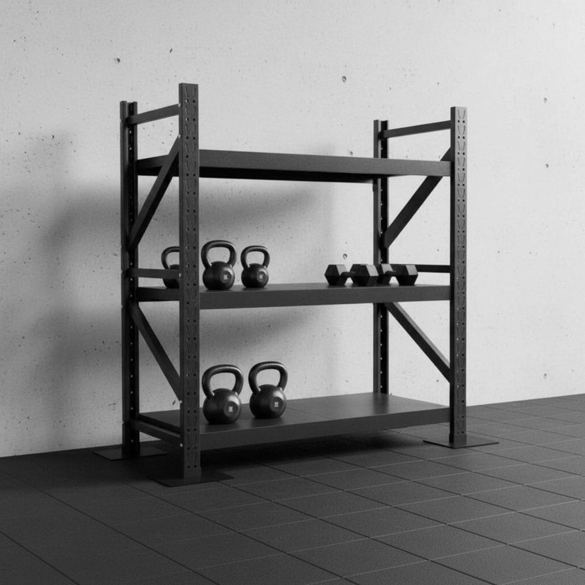 Space Saving Design Dumbbell Kettlebell and Exercise Mat Rack Large Capacity Home Gym Storage Rack Heavy Duty Dumbbell and Exercise Mat Holder With Wheels for Personal Trainers, Garage