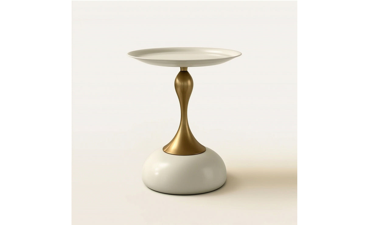 Compact Round Side Table Slim Sofa Side Table Rounded Edges Furniture Wobblestable for Bedroom