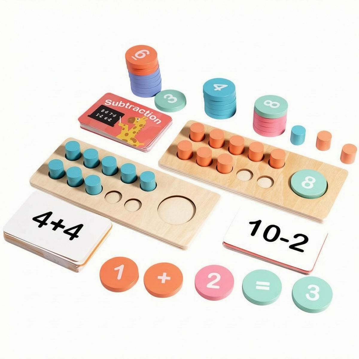 Ten-Frame Counting Toy Printed Numerals Number Peg Board Place Value