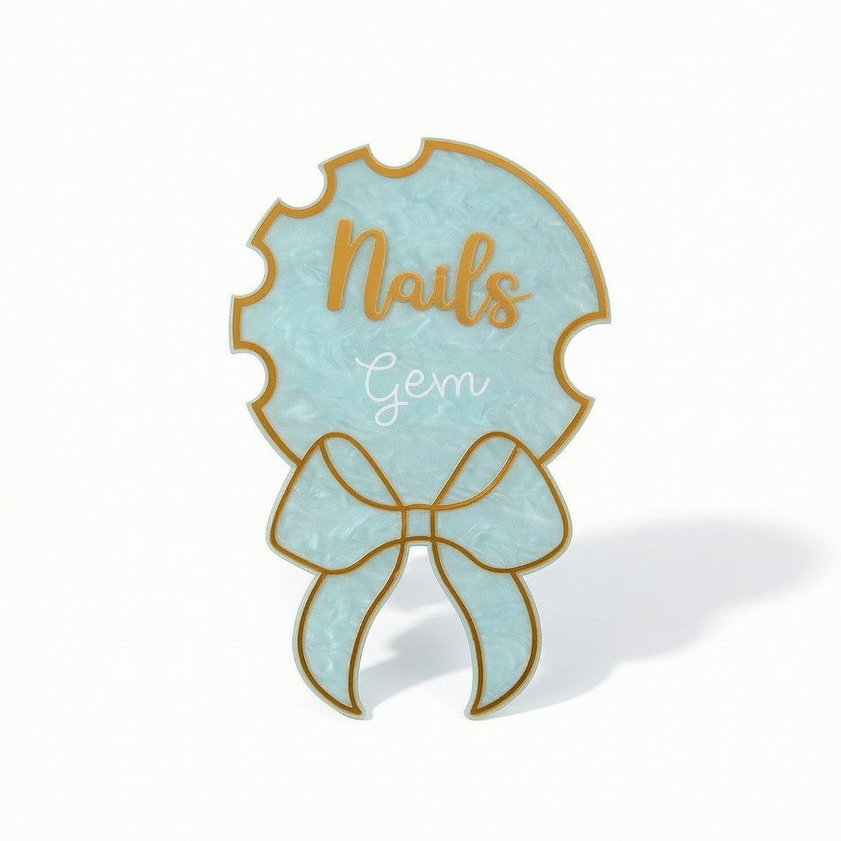 Acrylic Display Board with Gold Outline Glossy Nail Art Display for Manicurists
