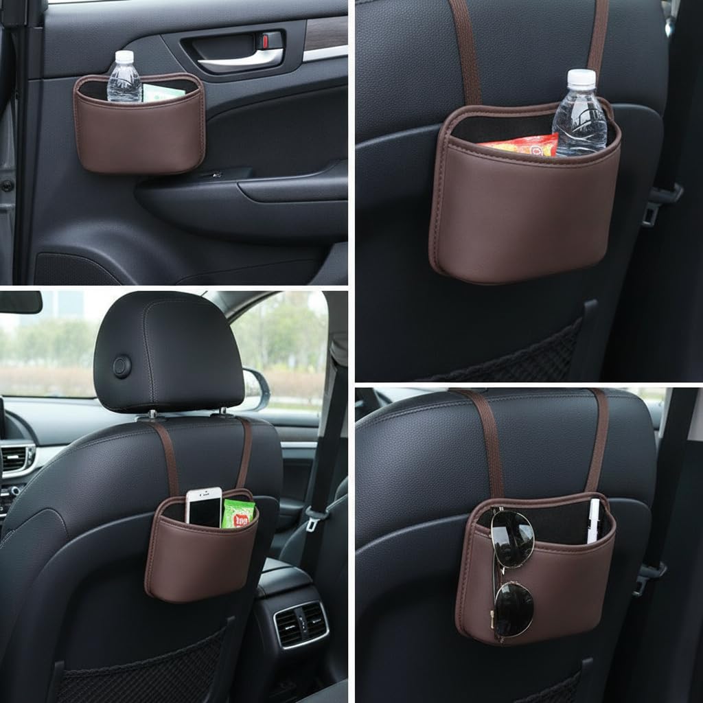 Car Door Side Storage Bag with Cup Holder and Trash Can Function