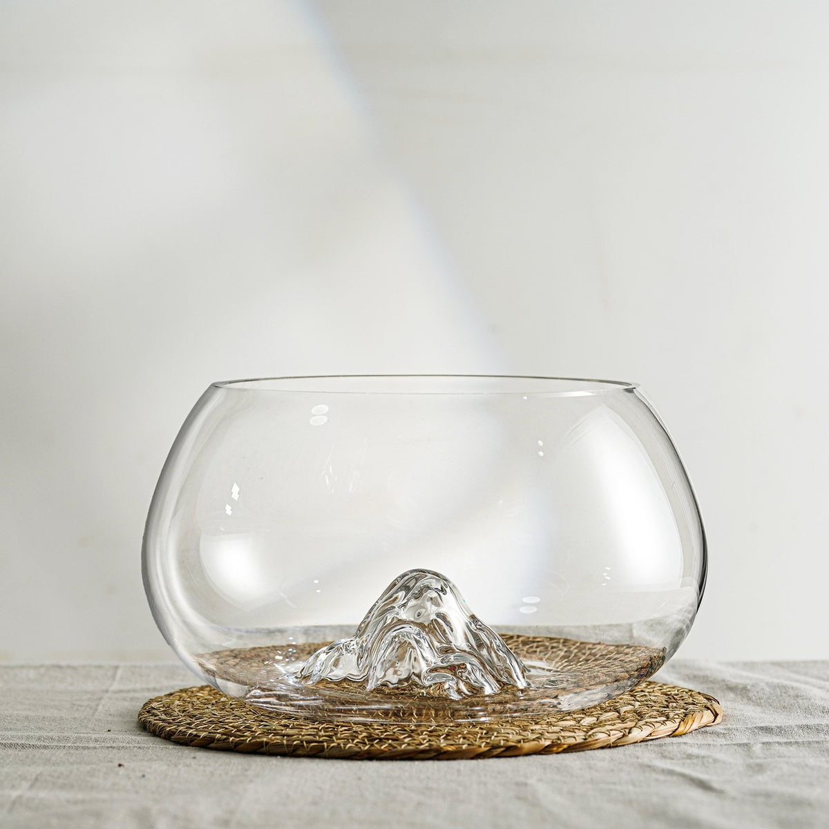 Glass Cat Bowl Fish Design Wide Mouth Anti-Tip