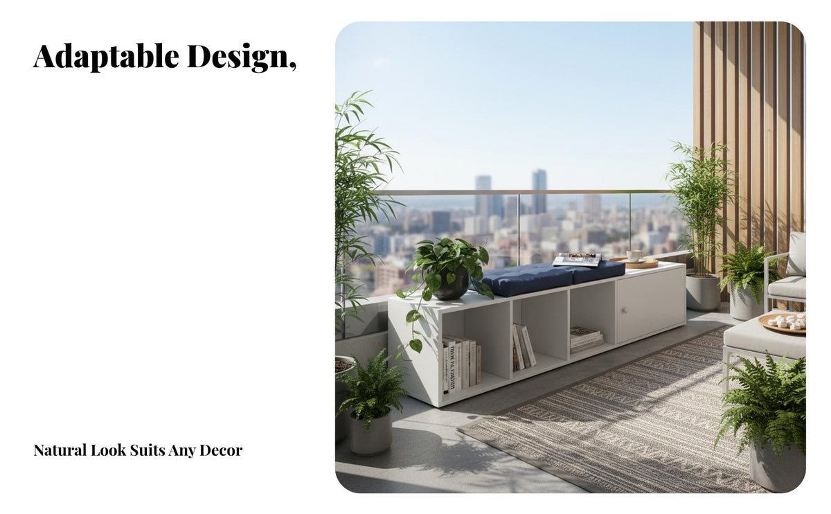 Multi-Functional Bay Window Cabinet Strong Load-Bearing Floor Storage Cabinet Large Capacity Modular Storage Cubby Easy to Clean for Apartment Dwellers, Home Office Users, Professionals, Balcony, Bedroom, Living Room, Workspace
