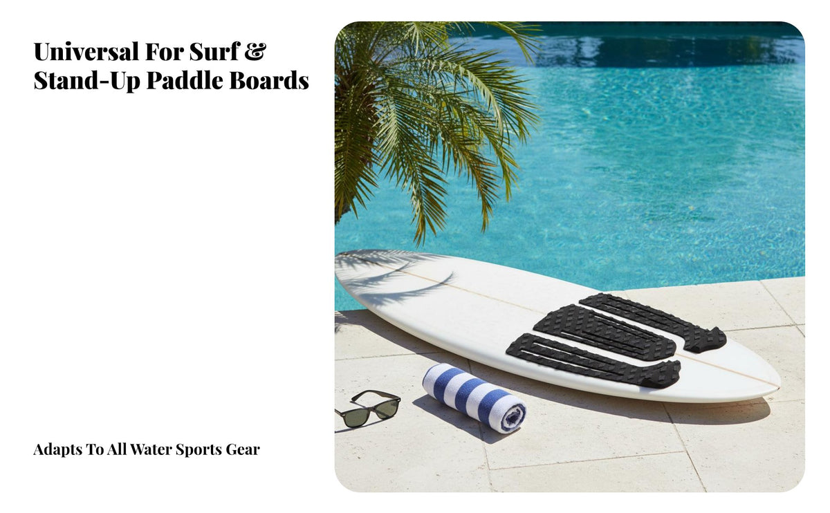3 Pieces Non-Slip Stand-up Paddleboard Deck Pad Waterproof Surfboard Traction Grip Foam Stomp Pad Texture D Texture