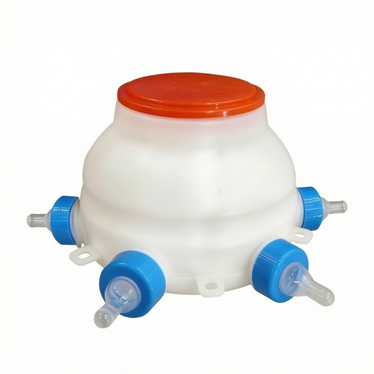 Soft-Teat Multi-Nipple Feeding Bottle Wide-Mouth Animal Bottle with Six Ports Compact Veterinary Feeder Small for Breeders, Lambs