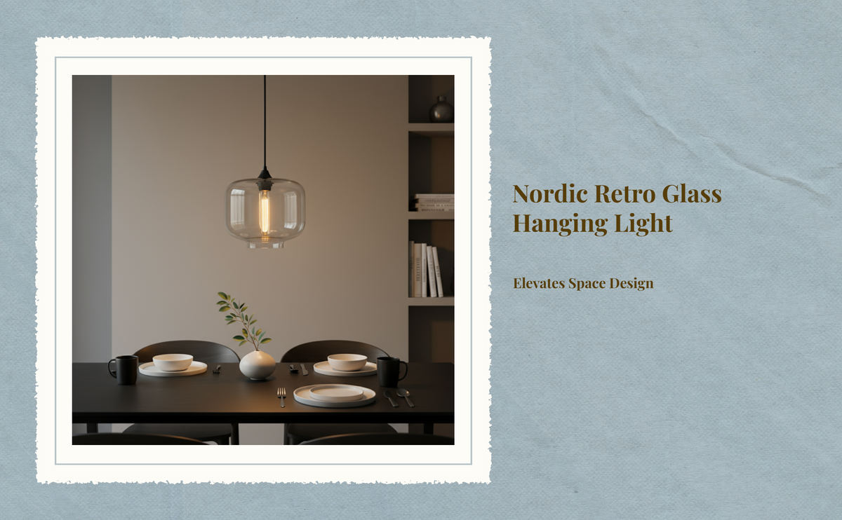 Nordic glass pendant, adjustable height