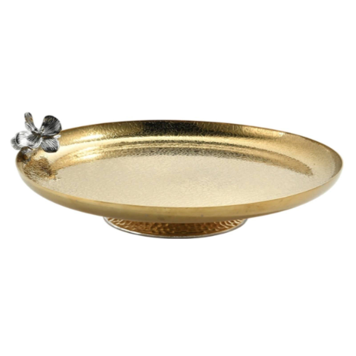 Oval Fruit Bowl with Pedestal Elevated Decorative Tray with Flower Detail Lightweight Decorative Tray for Hosts, Home Stylists, Dining Table