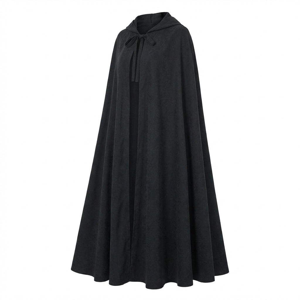Hooded Cape Witch Cosplay, Game Theme Hooded Performance Cloak, Fancy Dress Cost #variant:Shoulder to Hem 130cm (Satin)