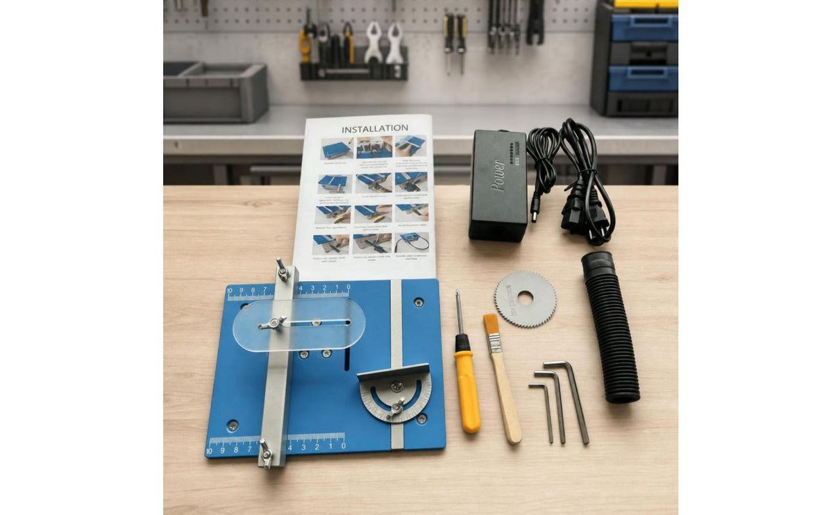Compact Mini Table Saw Precision Desktop Table Saw Portable Adjustable for Hobbyists, DIYers, Makers, Woodworking, Model Making, Home Workshop