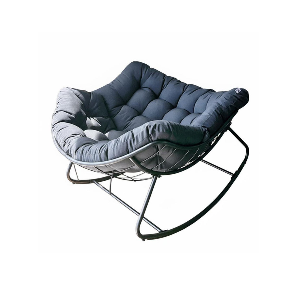 Padding Ed Rocking Chair Wicker Weave Accent Padding Ed Oval Recliner Cradle-Like Comfort Thick Padding for Parents, Balcony