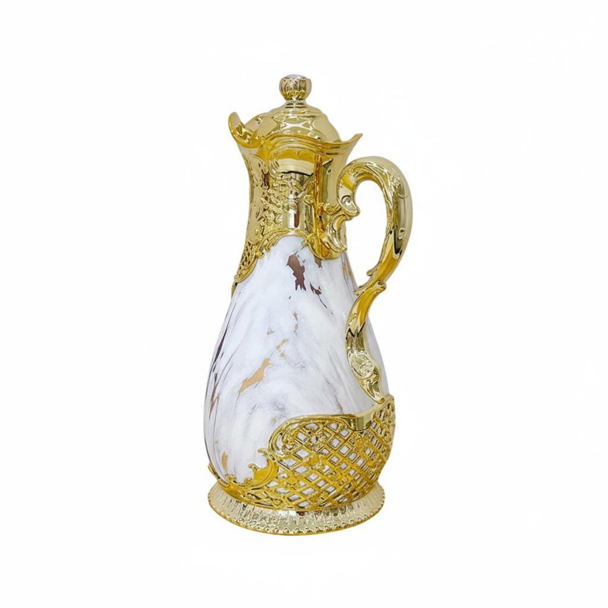 Arabian Style Thermal Carafe Large Capacity Ornate Insulated Coffee Pot Spill-Resistant Spout Middle Eastern Middle Eastern Coffee Pot for Parties
