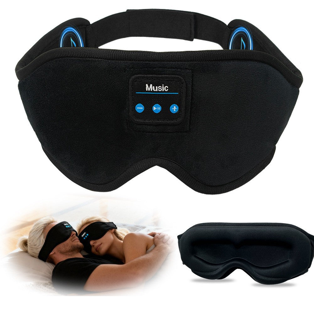 3D Contoured Sleep Mask with Hollow Nose Bridge, Bluetooth, Memory Foam, Detachable