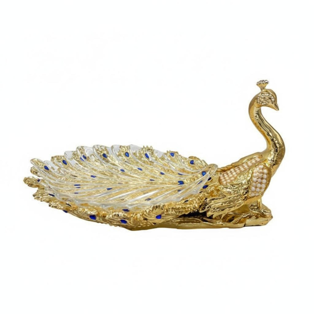 Peacock Fruit Bowl Modern Simple Table Centerpiece Feather Pattern Decorative Dish for Study