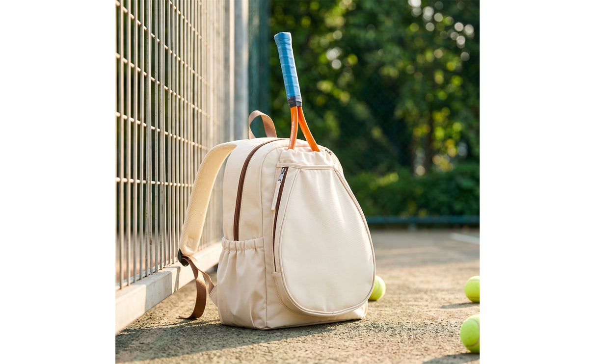 Water-Resistant Racket Backpack Wet Dry Separation Tennis Bag Padded Bag with Bottle Pocket Long-Lasting for Gym