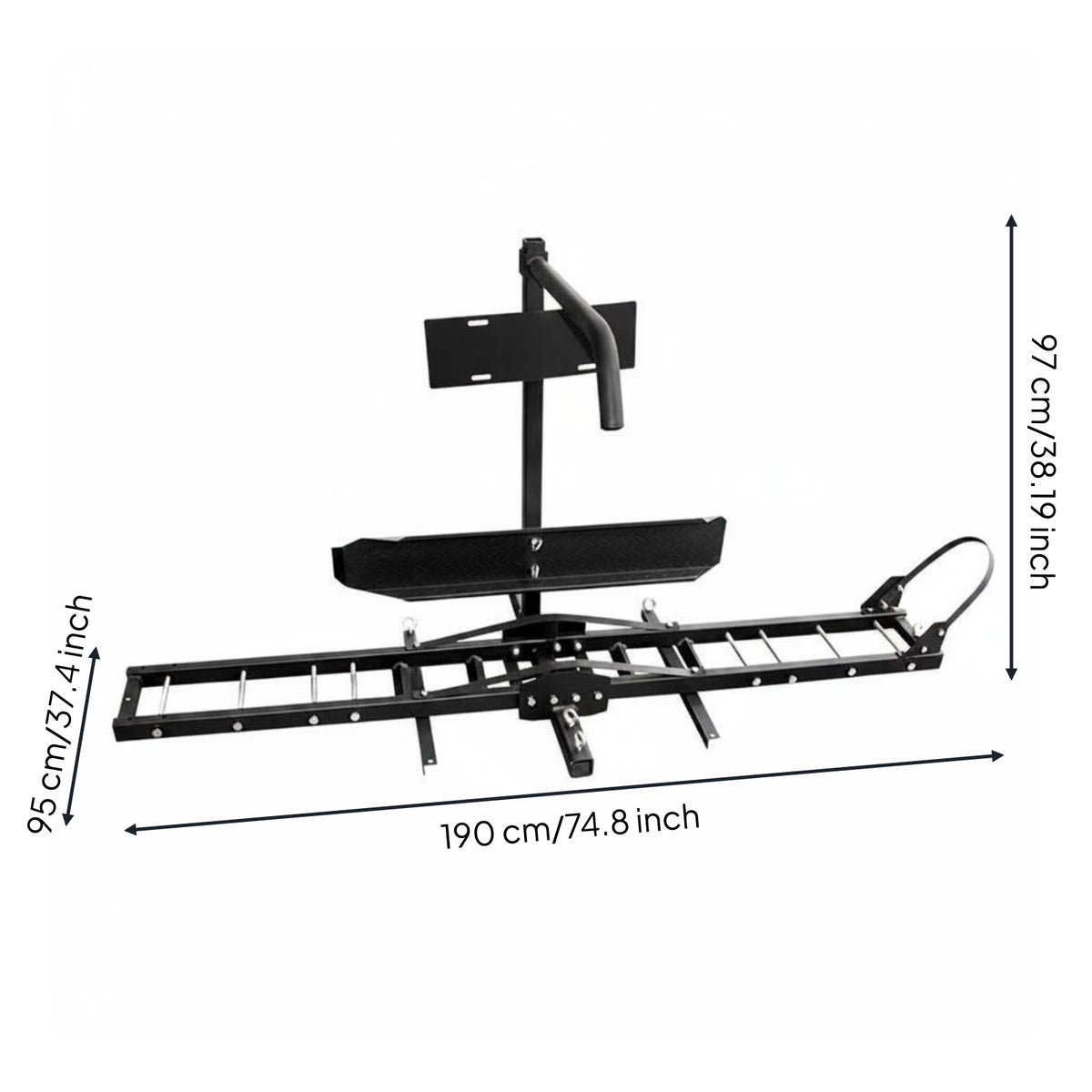 Rear Motorcycle Carrier Rack Registration Plate Bracket Motorcycle Hitch Carrier Rust-Resistant Bike Hauler