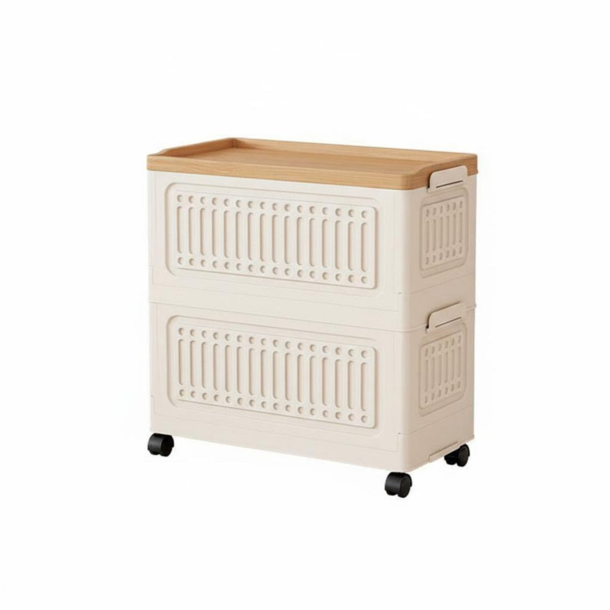 Collapsible Rolling Crate Foldable Storage Bin Large Capacity for Living Room