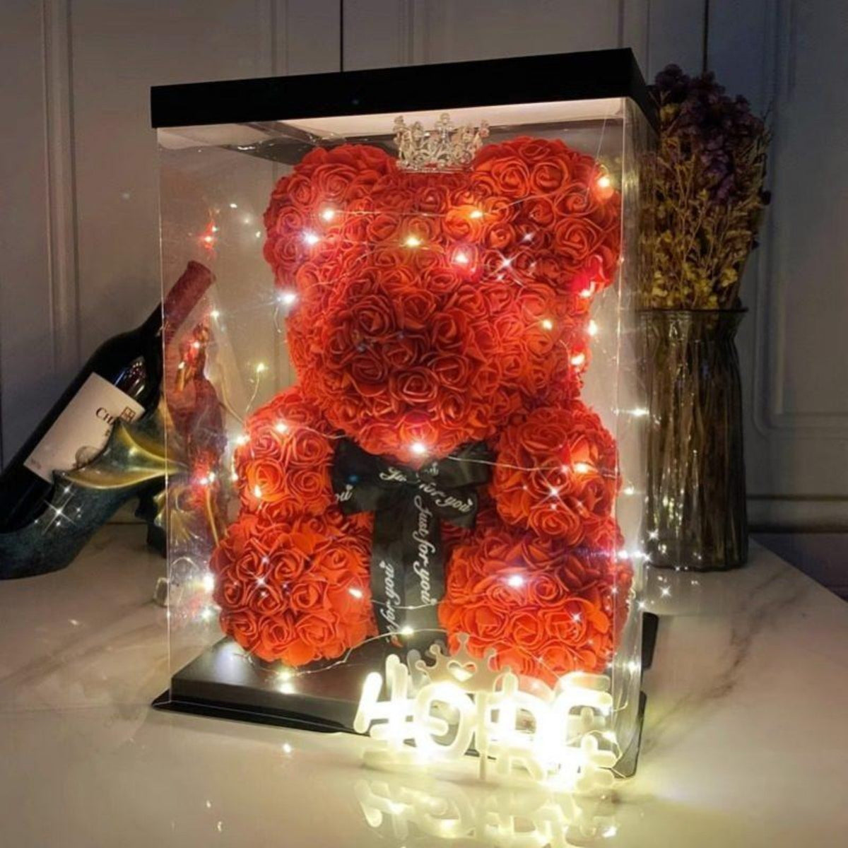 Blossom Teddy Bear Romantic Design Keepsake Gift Handmade for Birthday, Women