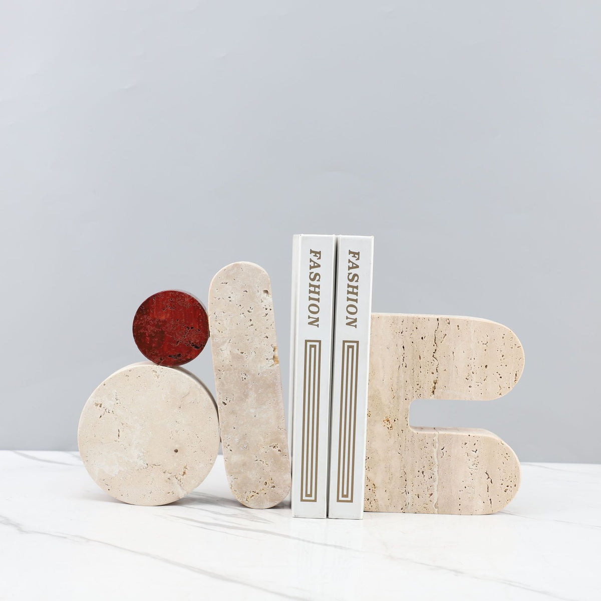 Modern Light Luxury Geometric Travertine Art Splicing Decorative Piece