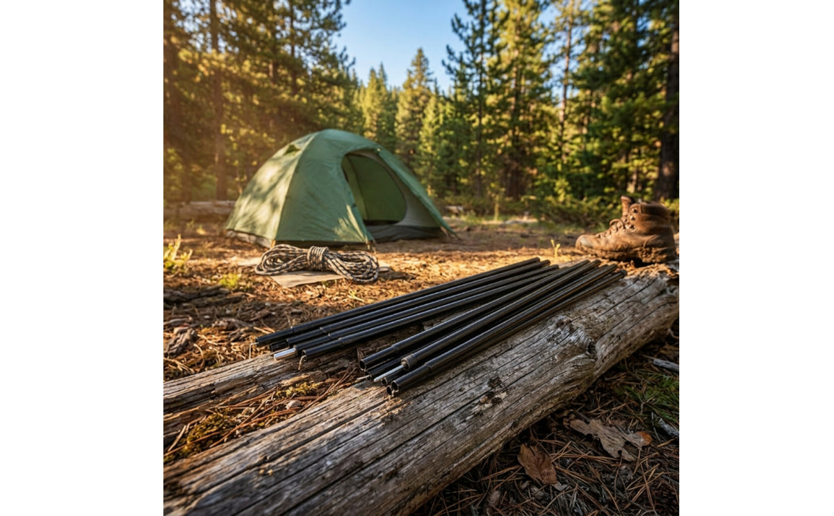 2 Pieces Cylindrical Tent Poles Sturdy Tarp Poles Portable Shelter Support Rods Lightweight for Backpackers