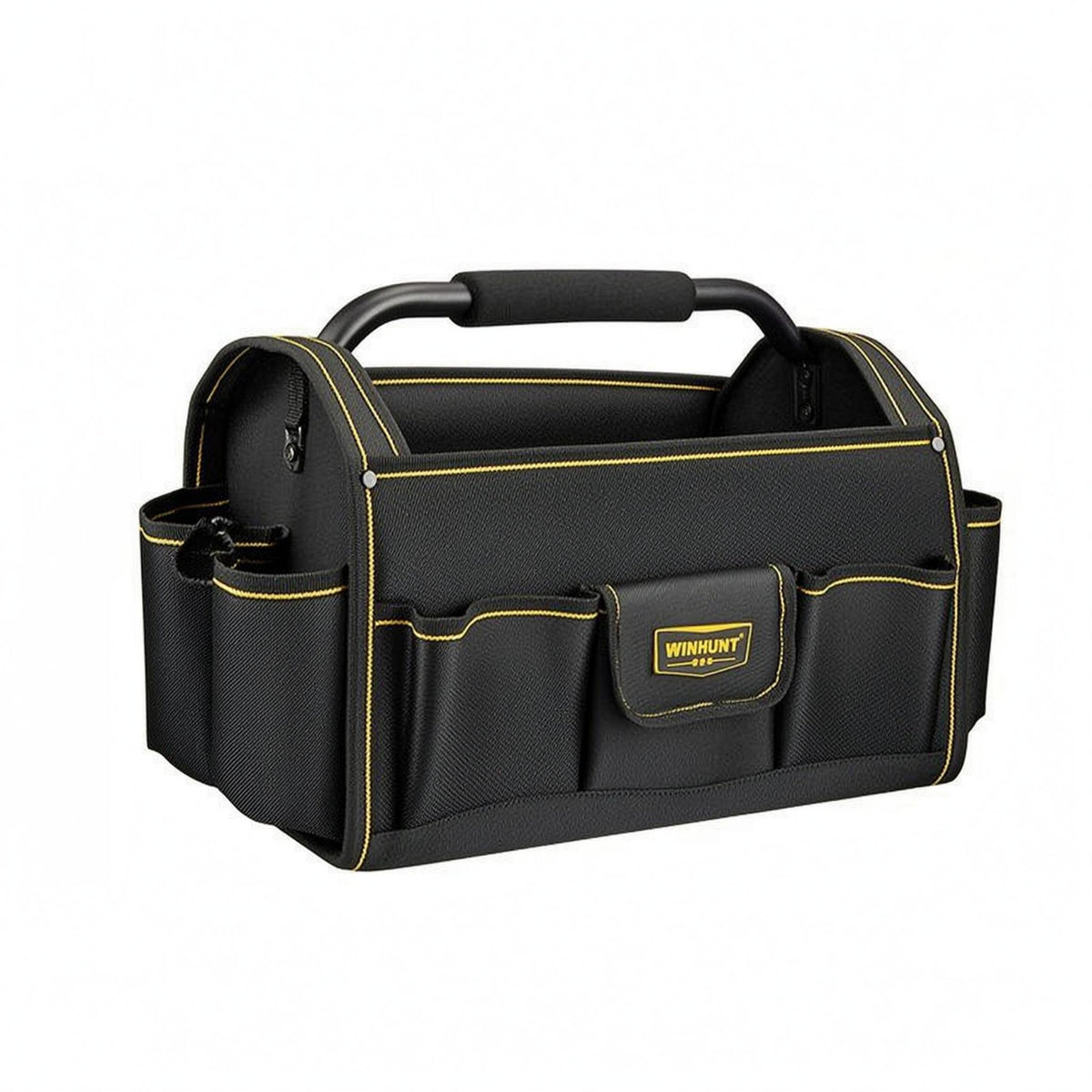Handheld Tool Bag Multiple Pockets Work Storage Yellow Trim