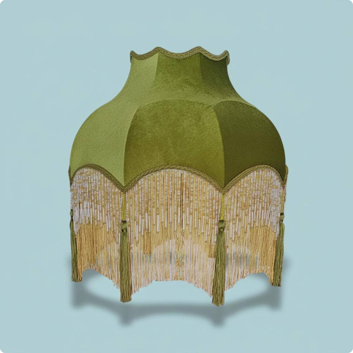 Floor Lamp Shade Bead Trim Velvet Lampshade Vintage Design