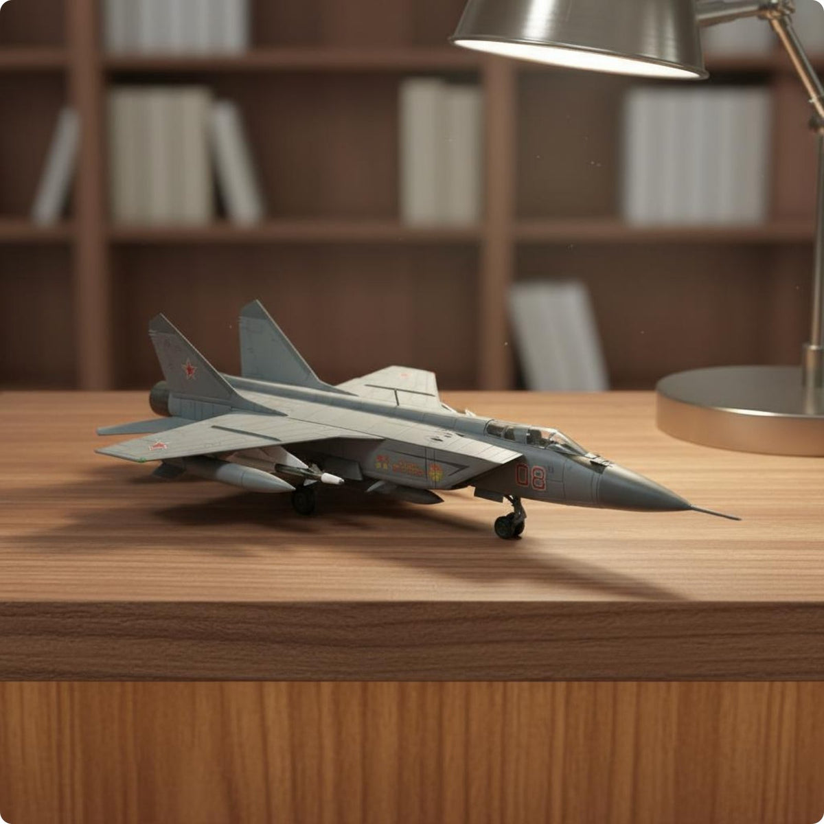 MiG-31 Diecast Model Collector Gift MiG-31 Model Plane Realistic Copy Diecast Fighter Plane for Desk