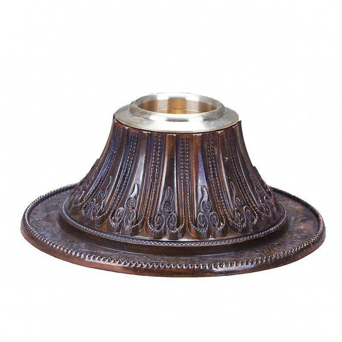 Engraved Prayer Wheel Base Embossed Prayer Wheel Stand Polished Metal-Like