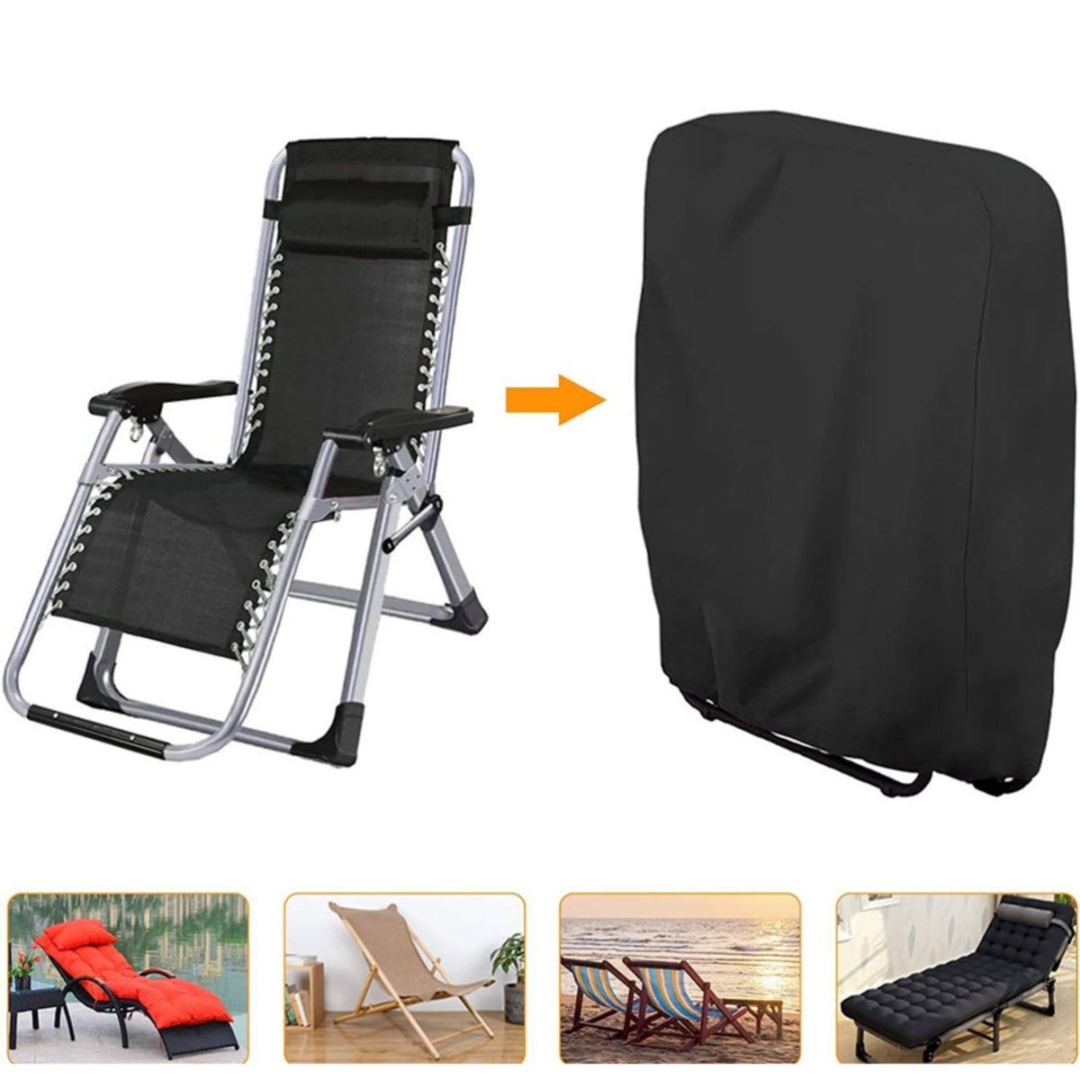 Folding Chair Cover Waterproof Outdoor Folding Chair Cover Dustproof for Backyard, Balcony, Camping