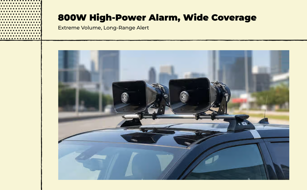 800W cordless PA horn, remote use